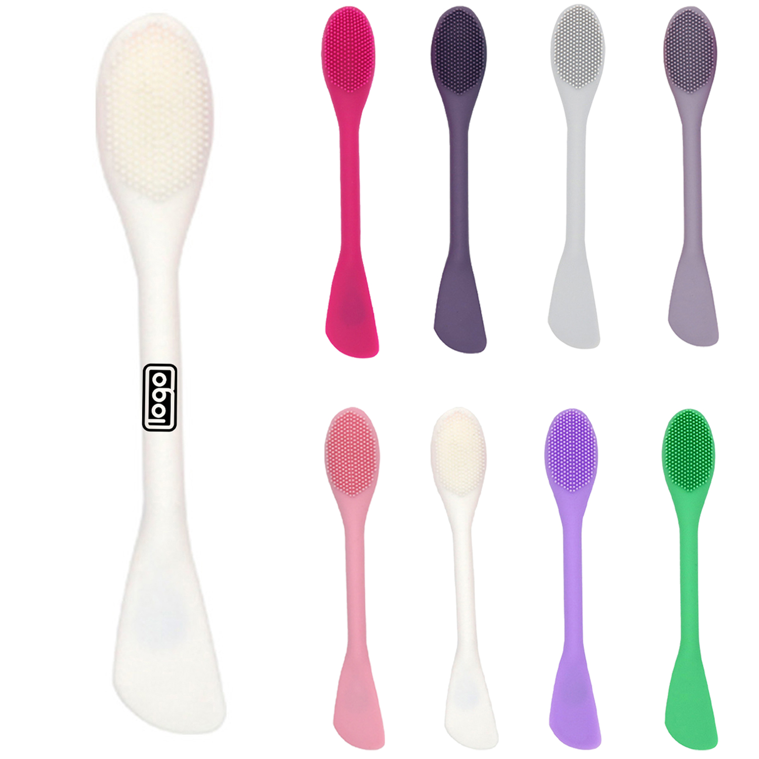 Doube-Ended Silicone Facial Mask Brush Scraper Tool 14