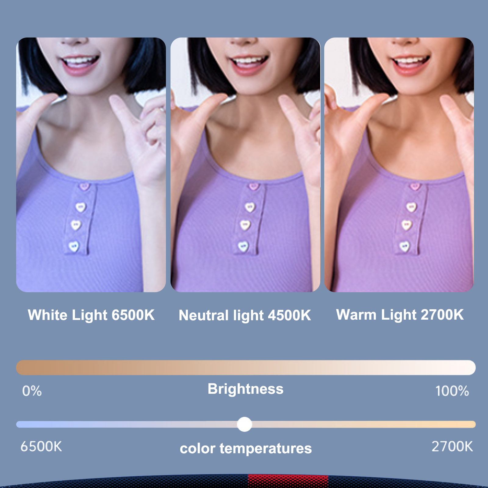 Auralite Clip-On Rechargeable Mirror Selfie Ring Light 4