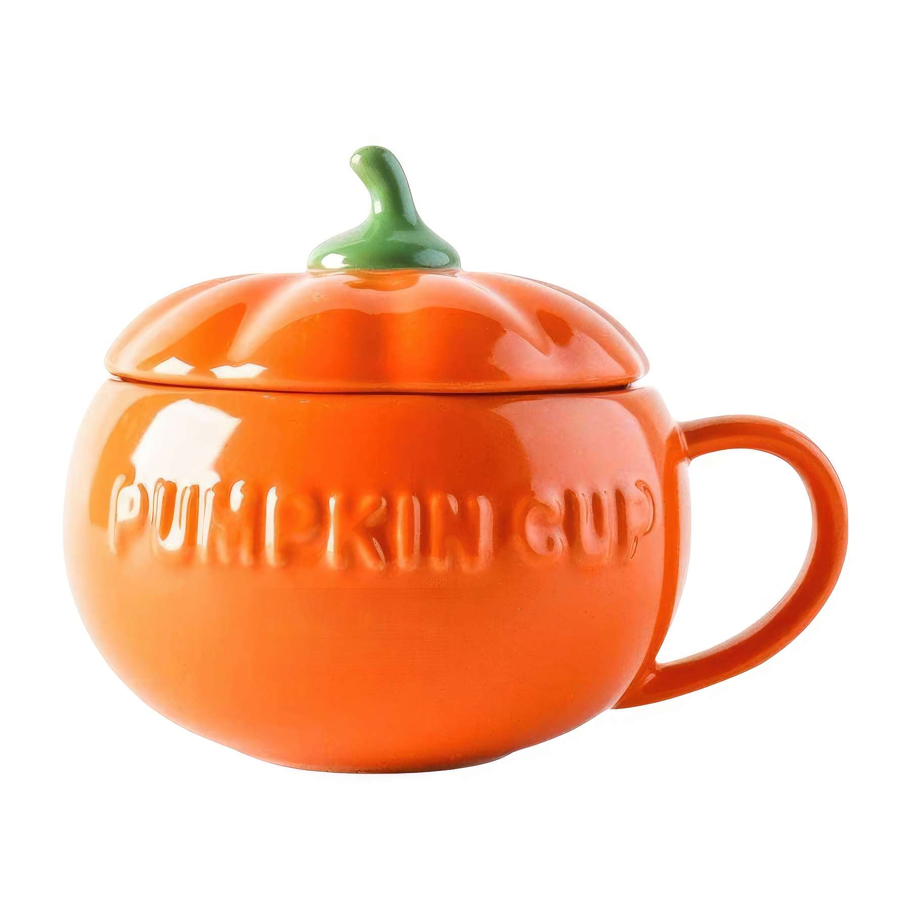 10O ZPumpkin Water Cup Ceramic spoon with Lid Breakfast Mug 2