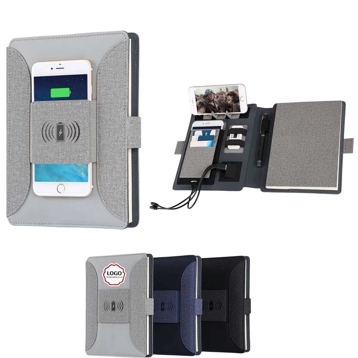 8000mAh Business Padfolio With Wireless Charge and USB 3