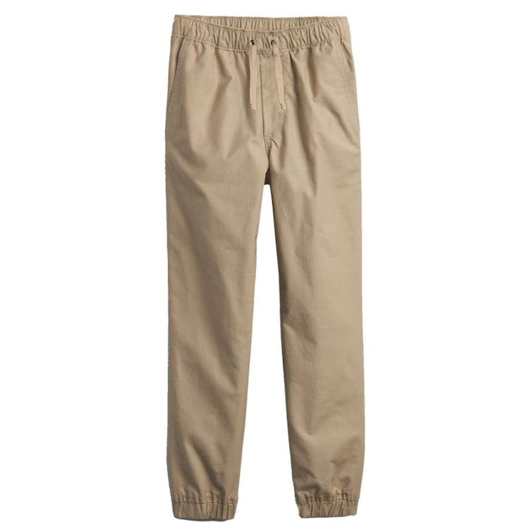 Boys' Slim Fit Twill Joggers - Khaki L 14/16 2