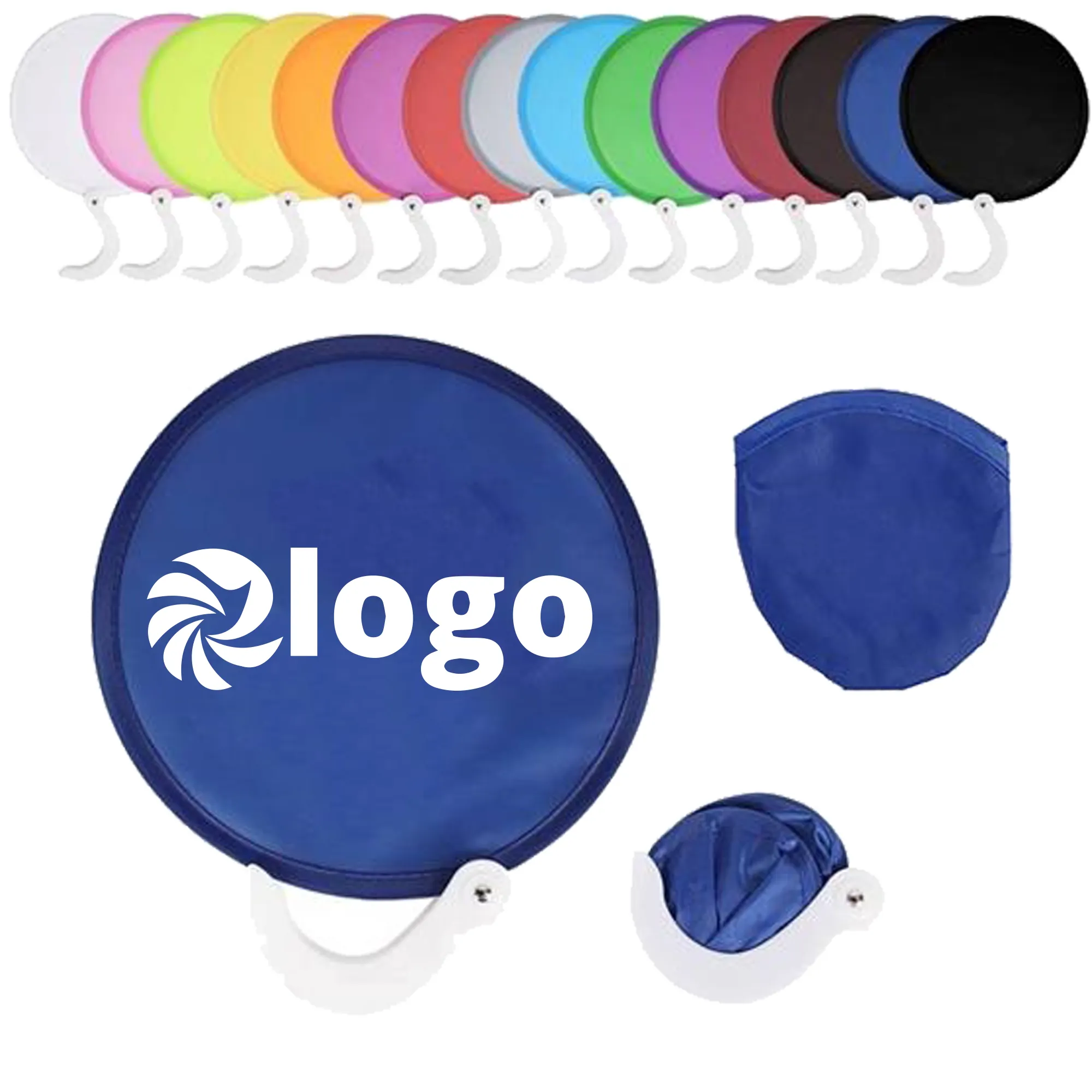 Folding Flying Disc Advertising Handheld Fan 2