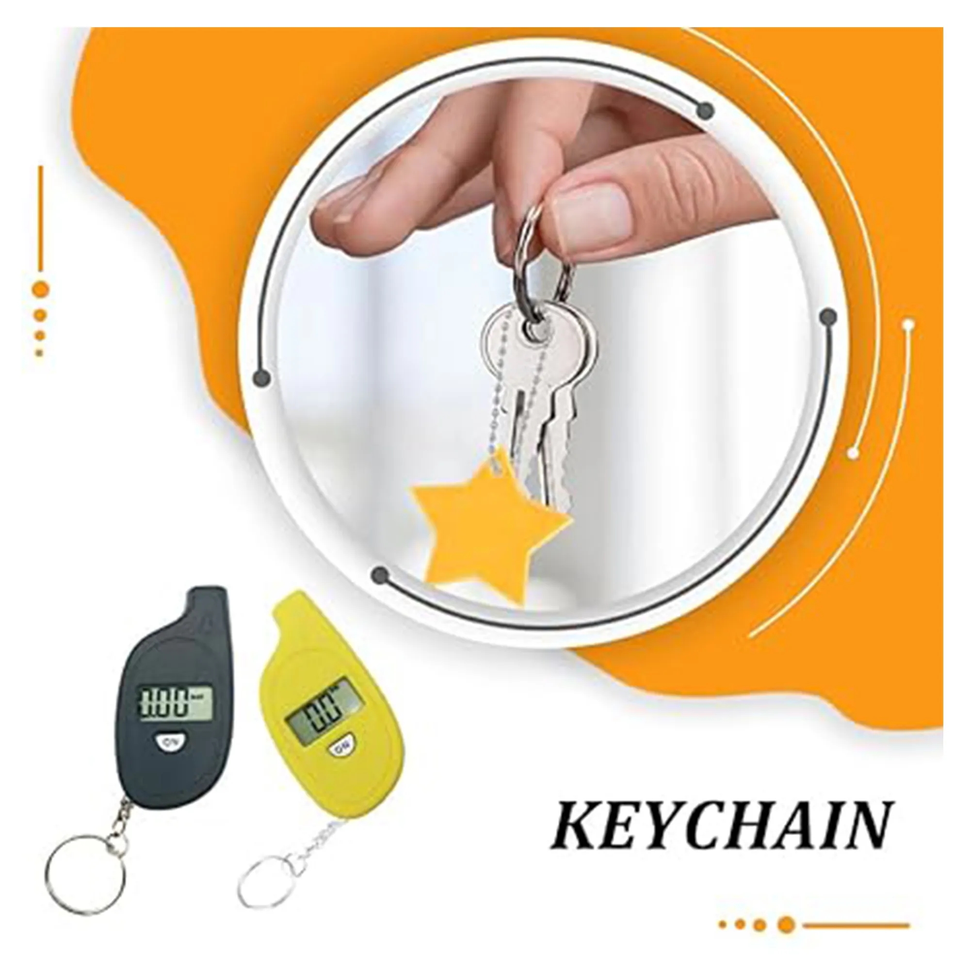 Mini Tire Pressure Gauge Keychain with Printed Logo 2