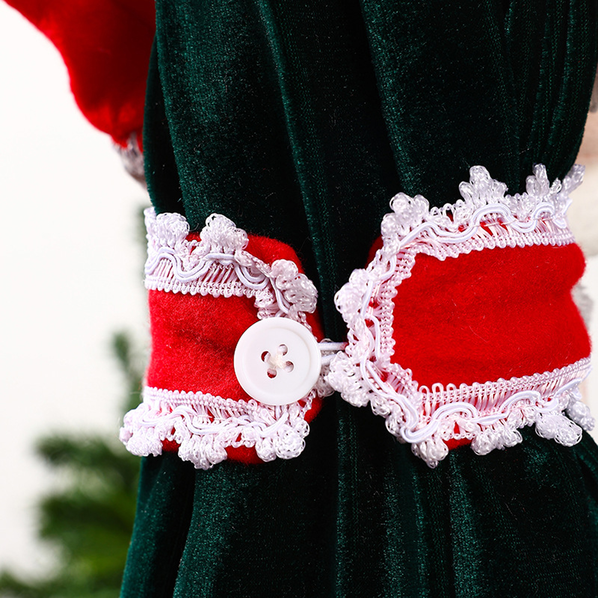 Holiday Curtain Tiebacks Santa Snowman Elk Window Holder 3