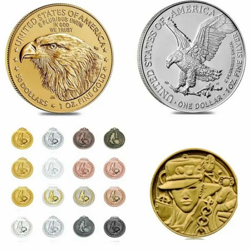 A variety of commemorative coins customized