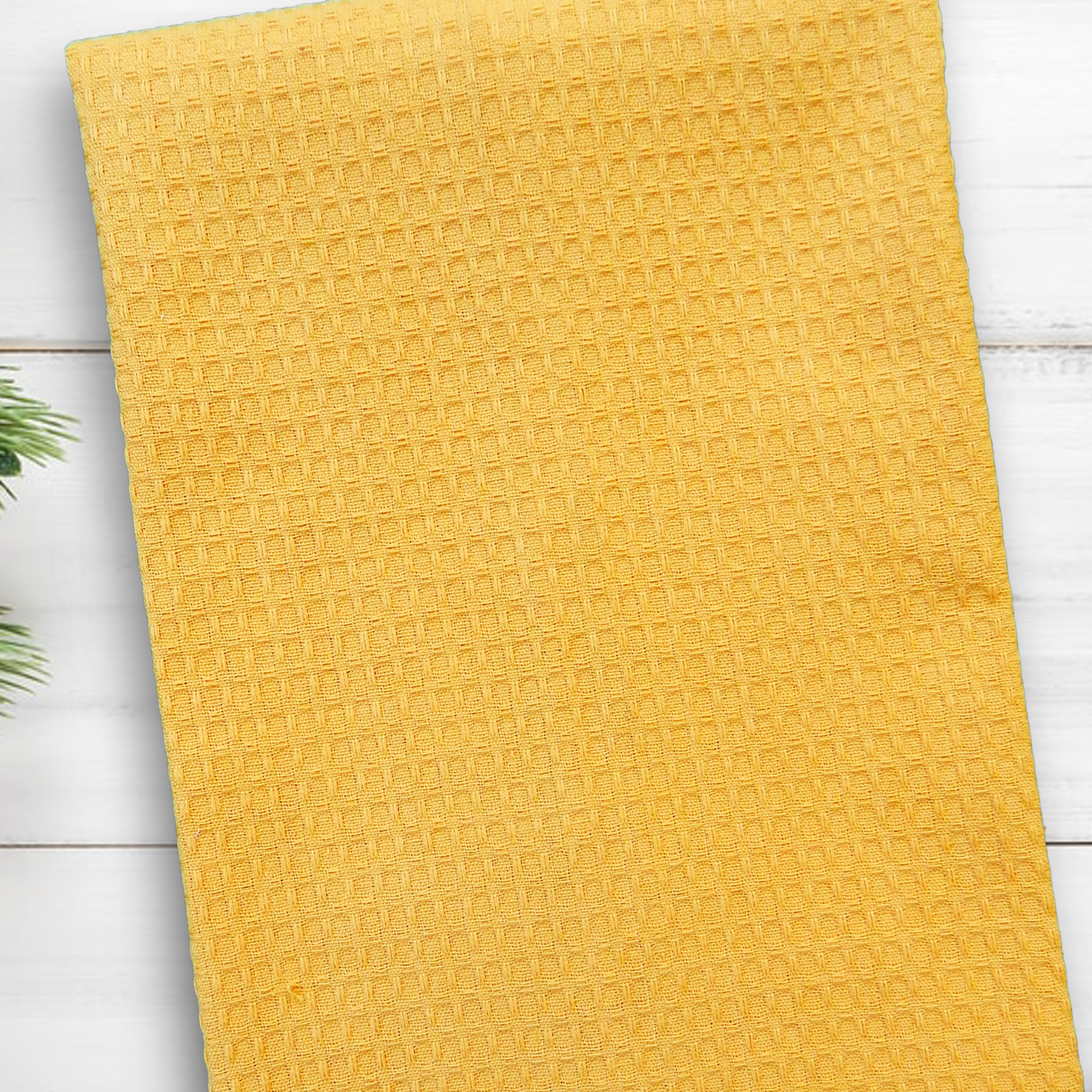 Melon Waffle Weave Kitchen Towel with Custom Print 3