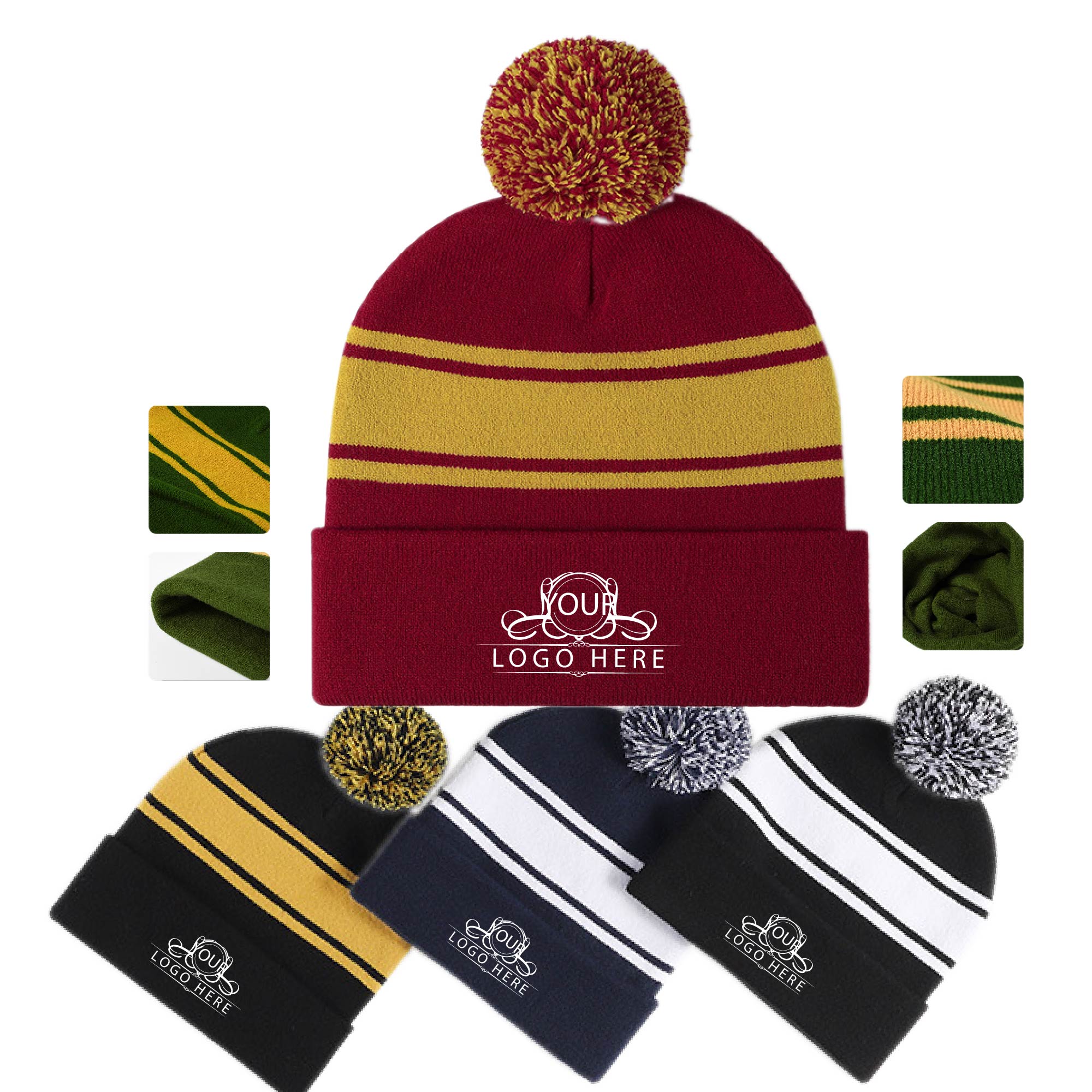 Adult Pom Pom Knit Beanie 2