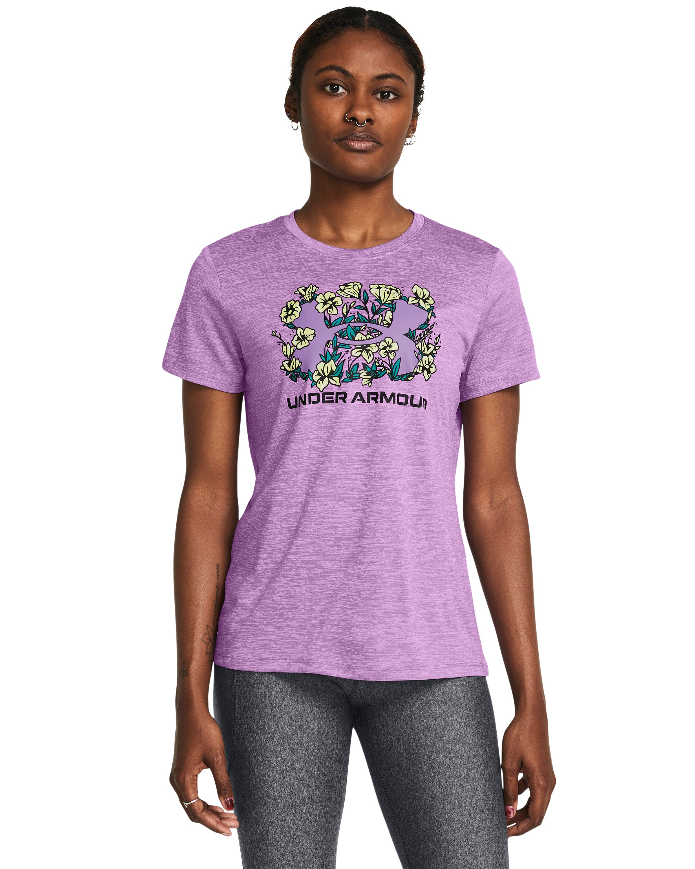 UA Tech Twist Flower Women's Short Sleeve 2
