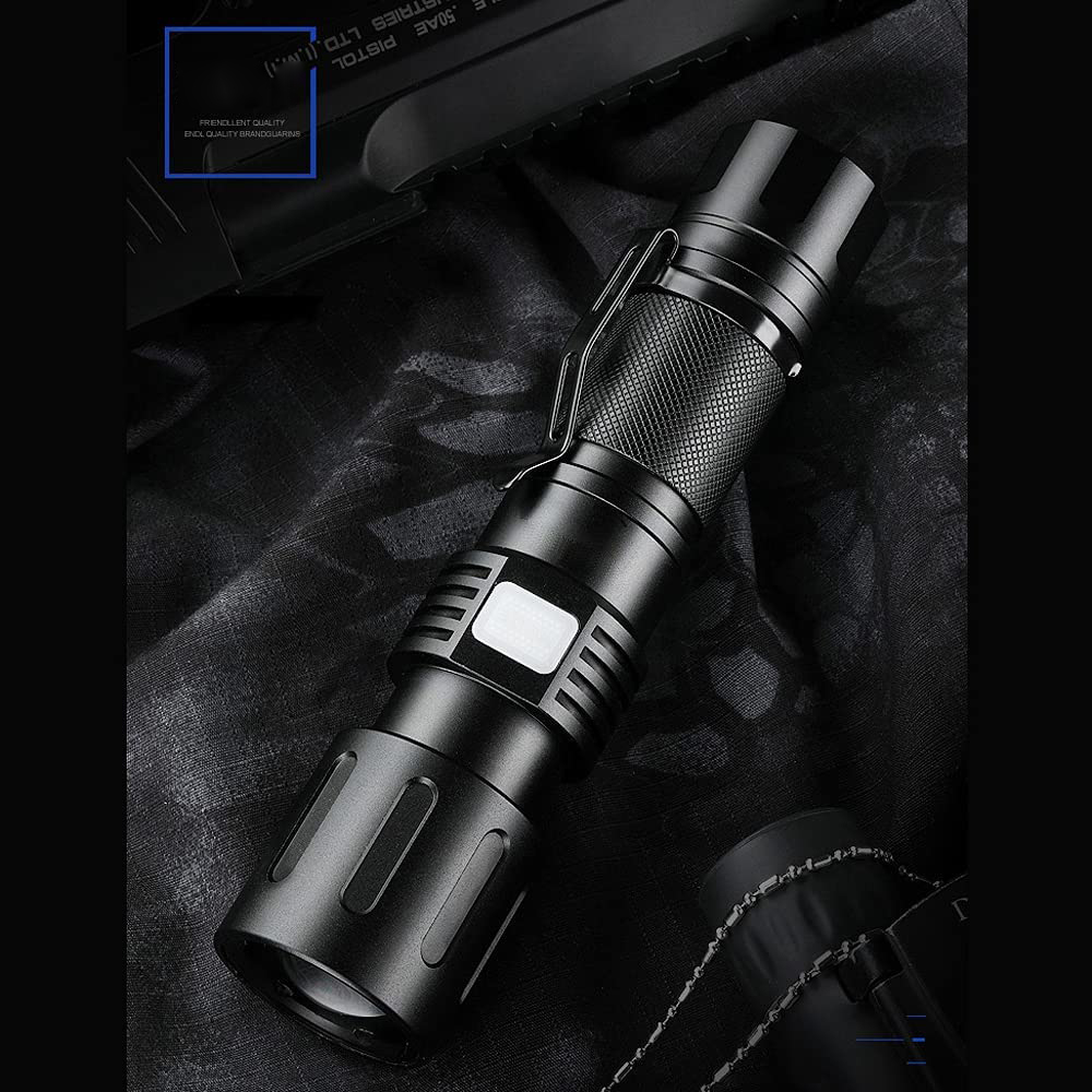3000 Lumens Zoomable LED Flashlight Extremely Bright USB-C Powered Rechargeable 3700mAh With Power B 4