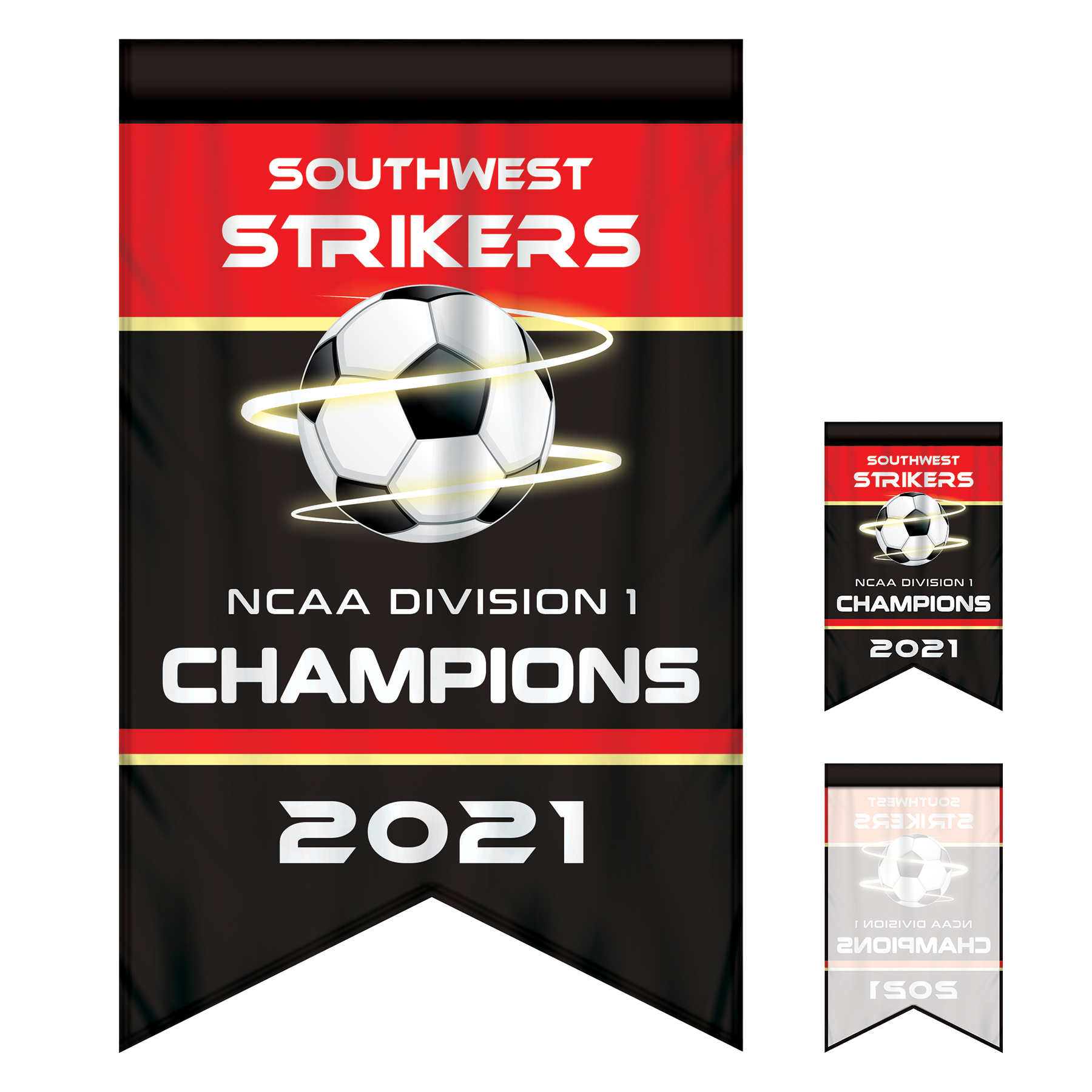 2' x 3' Championship Banner Single Sided Dove Tail Cut 16