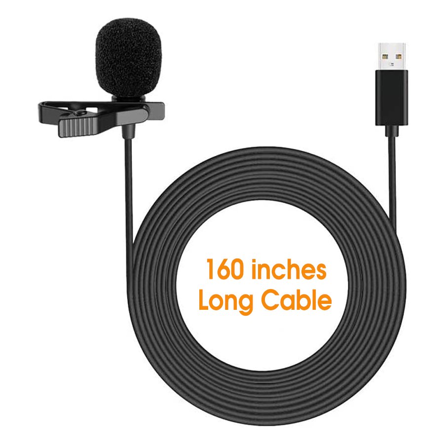 Metal USB Lapel Microphone Clips On Perfect For Video Conference 2