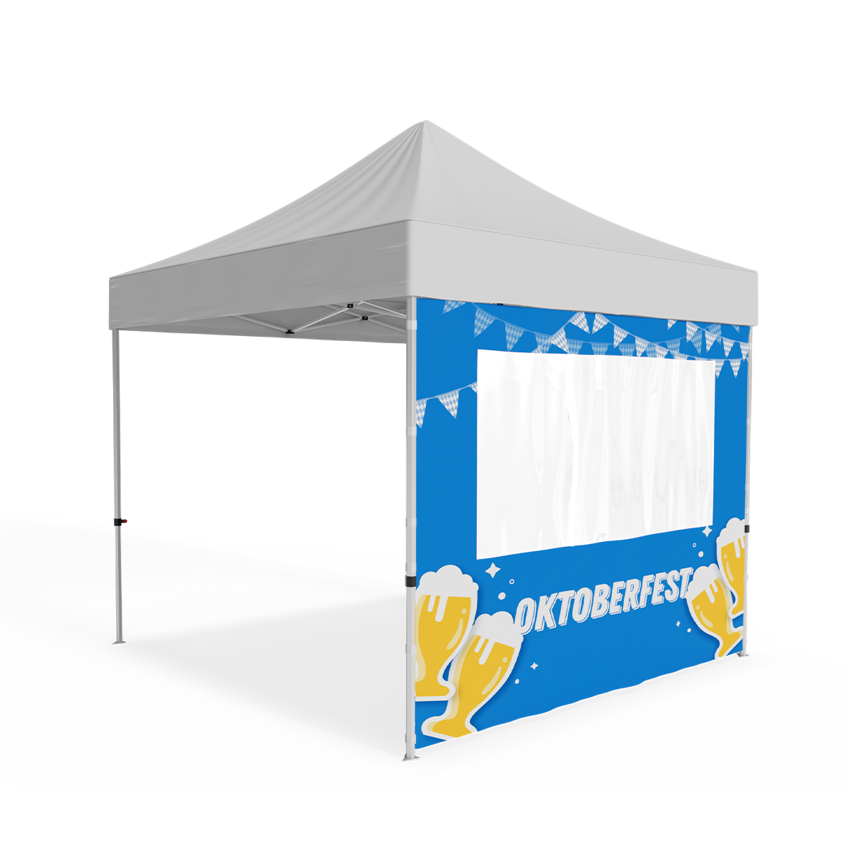 10ft Full Rear/Side Tent Wall Only w/Single Window - 2 Side Imprint 2