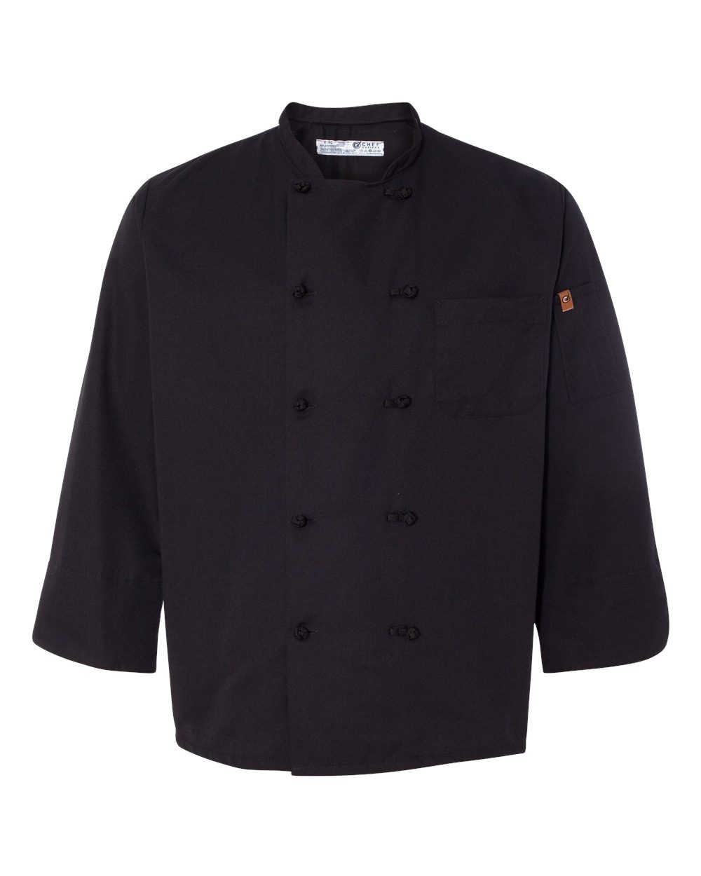 Black Knot Button Chef Coat