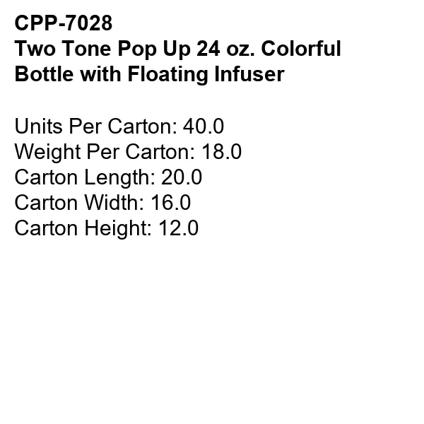 Two Tone Pop Up 24 oz. Colorful Bottle with Floating Infuser 6