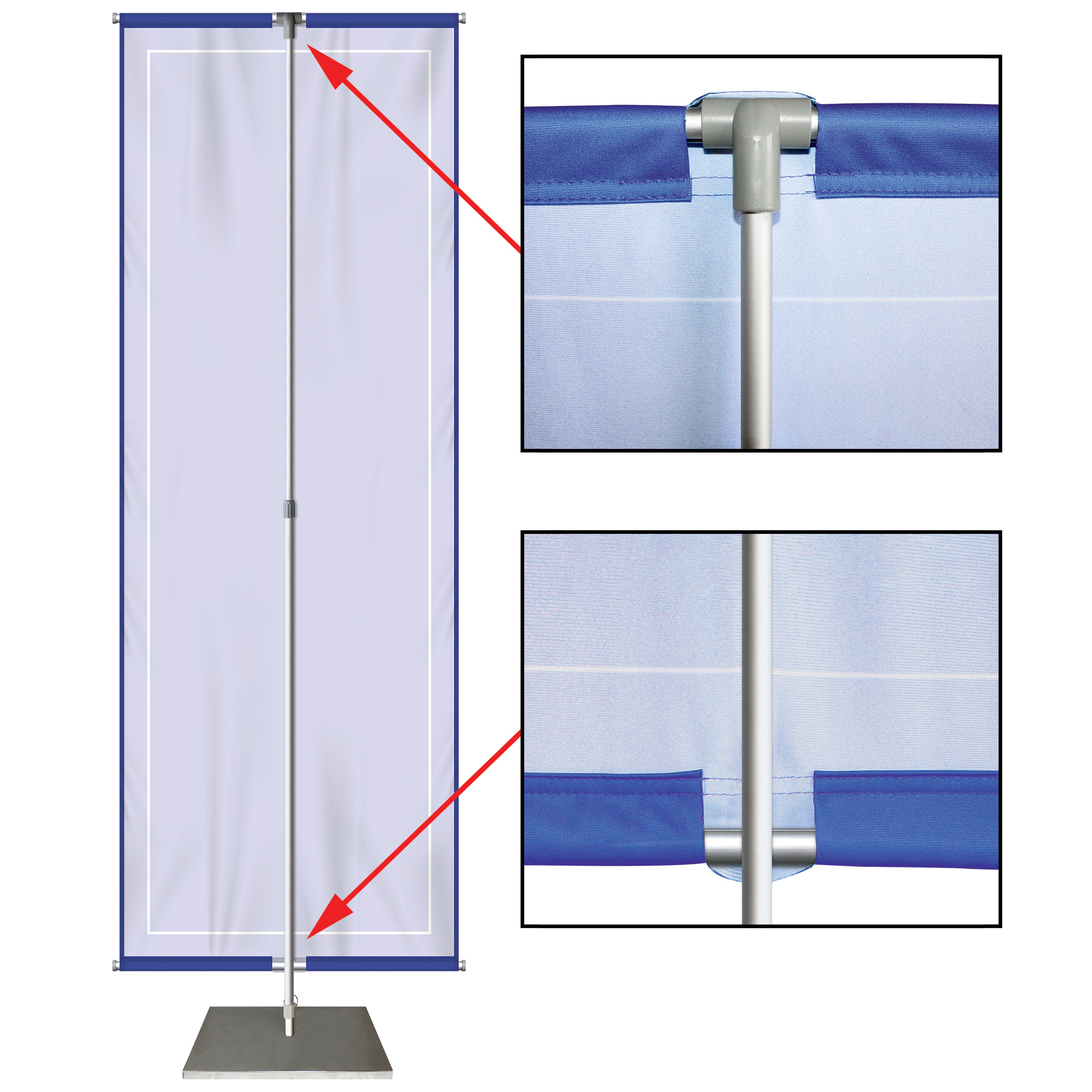 23" x 65" Banner Display Stand with Premium Display Polyester Banner 13