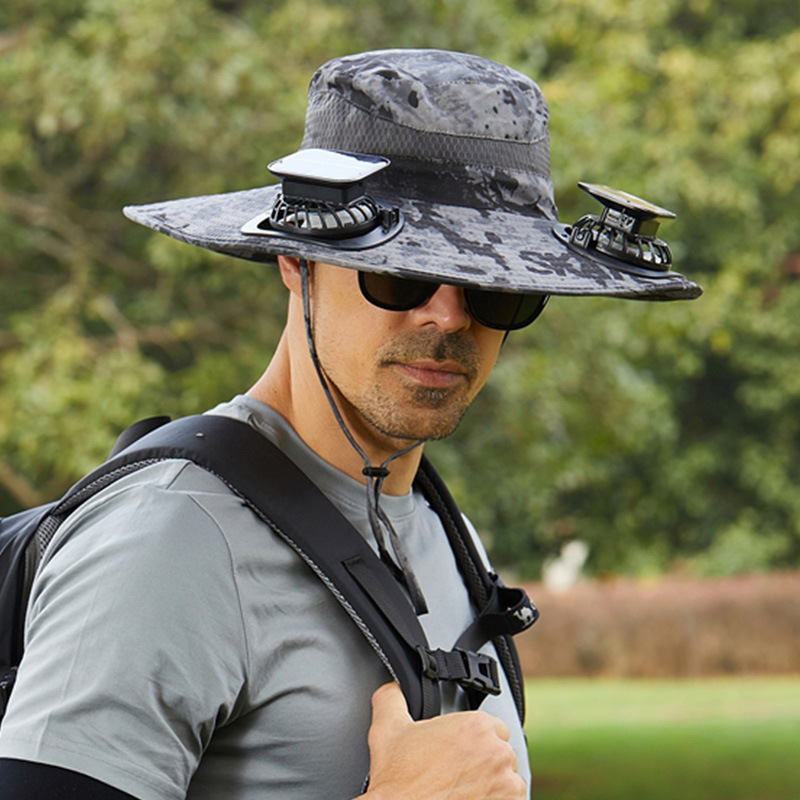 Detachable Wide Brim 2 Solar Fan Hat 2