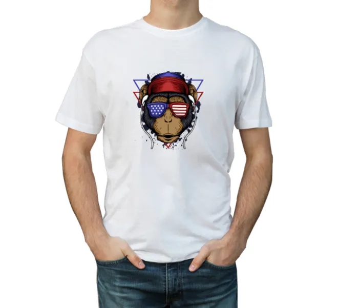Men's Cotton Printed T-Shirt - Crew Neck - Black 1