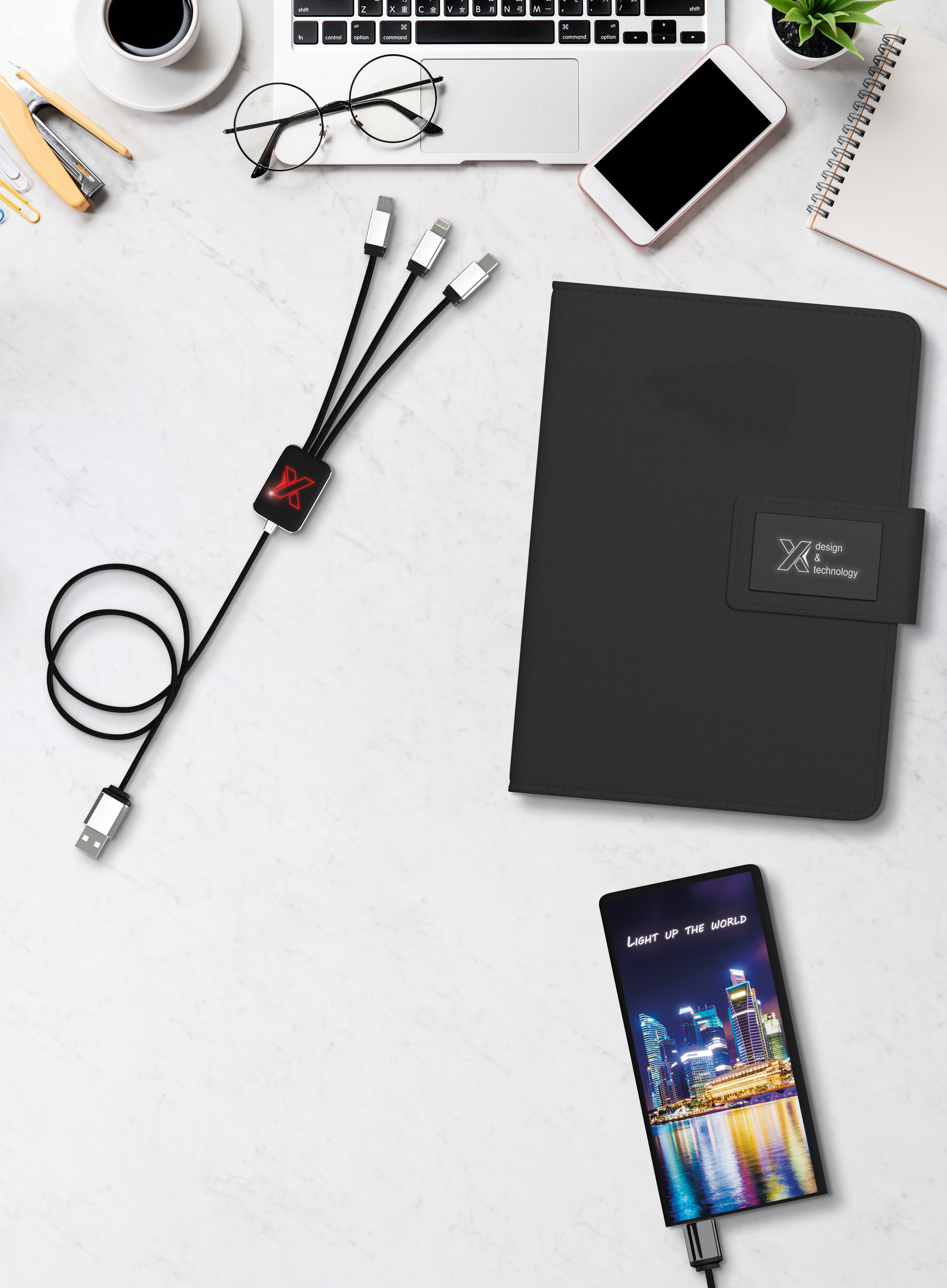 SCX Innovative Design™ Full-Color Illuminated Power Bank Slim 5000 mAh 11