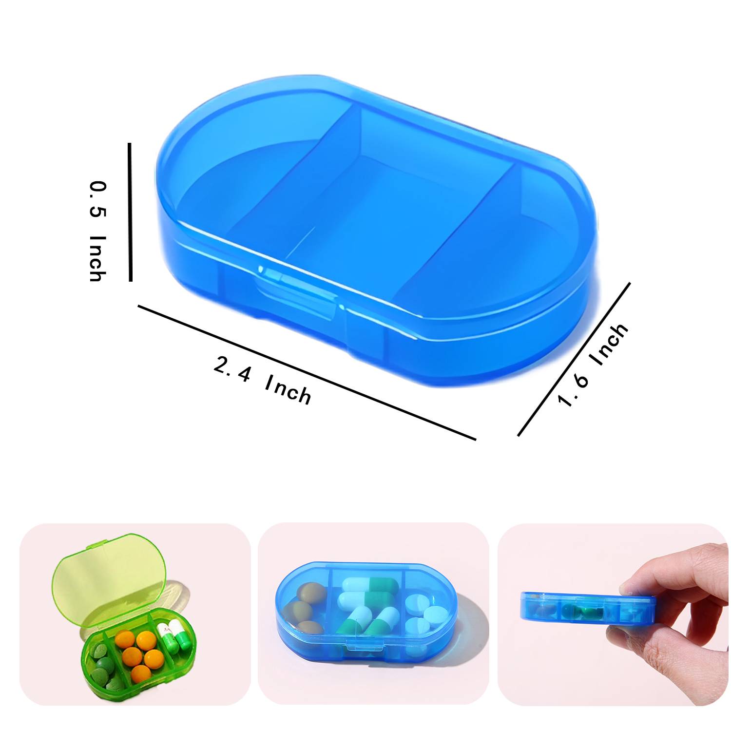 3 Compartment Convenient Portable Pill Box 2