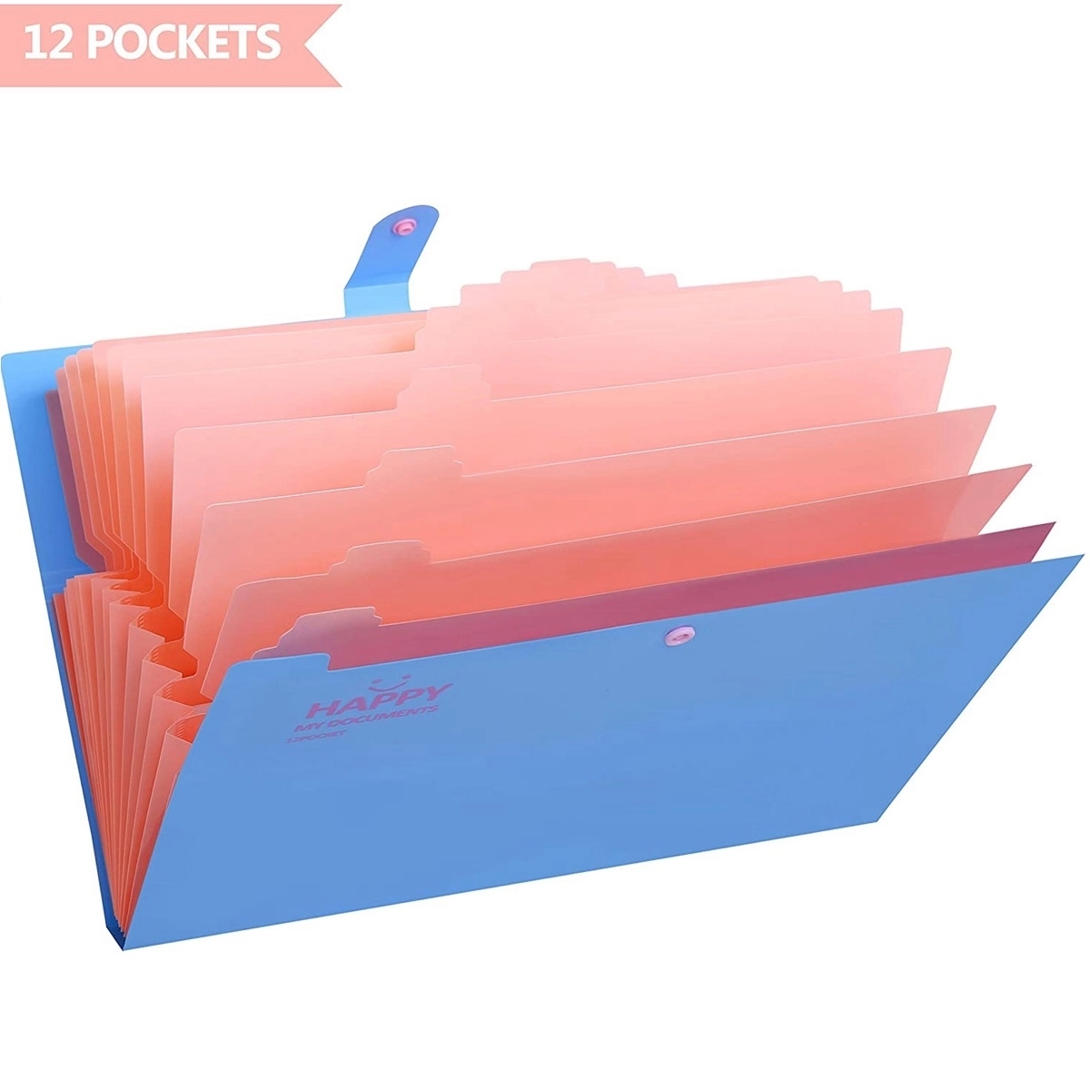 12 Pocket Plastic Expanding File Folder 2