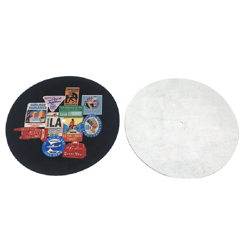 12'' Custom Round Felt Turntable Slipmat 1