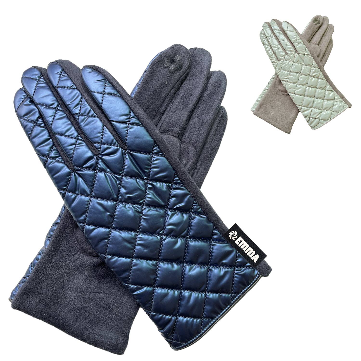 Women's Lightweight Black Quilted Gloves 3