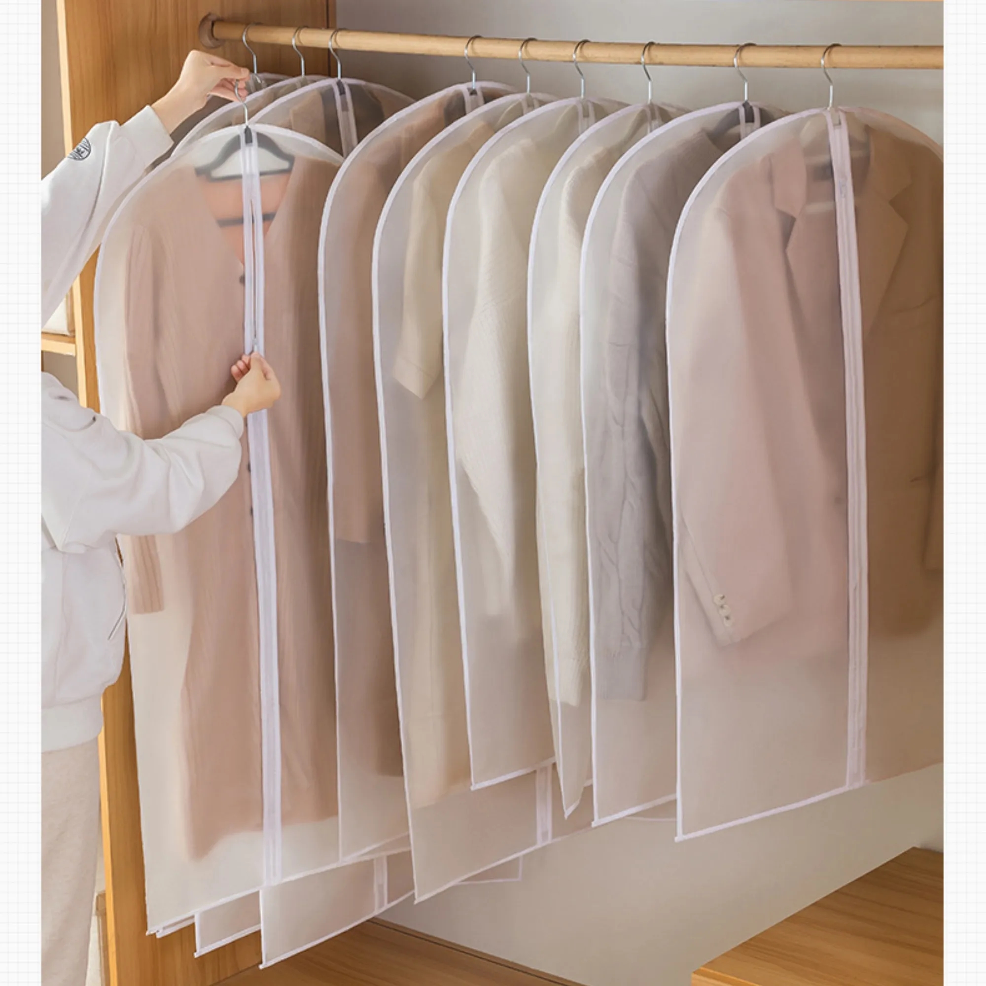 Translucent PEVA Garment Protector/Garment Bag with Zipper 2