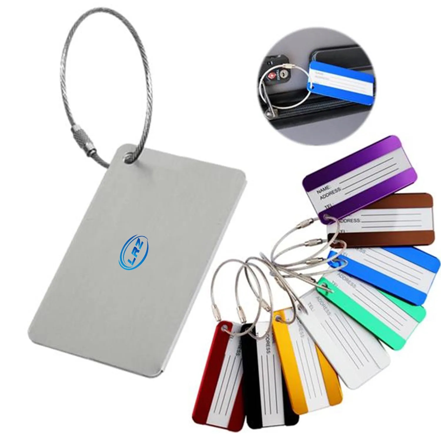 Square Aluminum Alloy Travel Luggage Tag 1