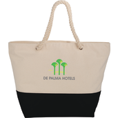 Zippered 12oz Cotton Canvas Rope Tote 8
