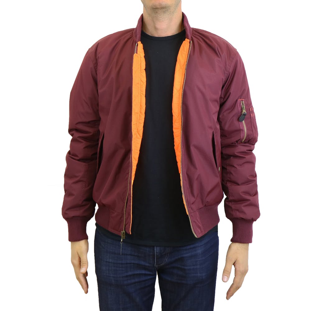 Men's Bomber Jackets - Size S - 2X Maroon Full Zip