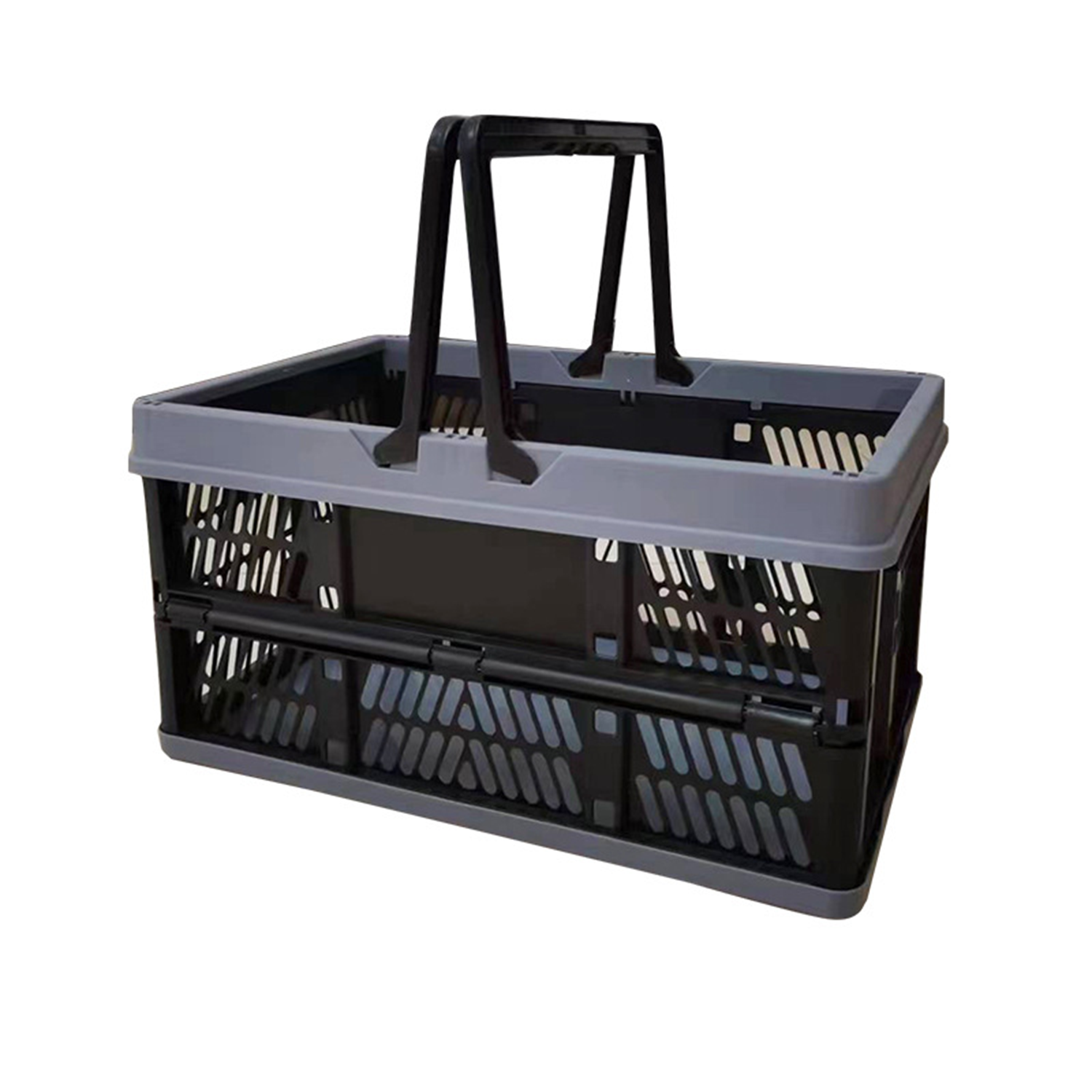 Foldable Plastic Storage Basket w/ Handle 2