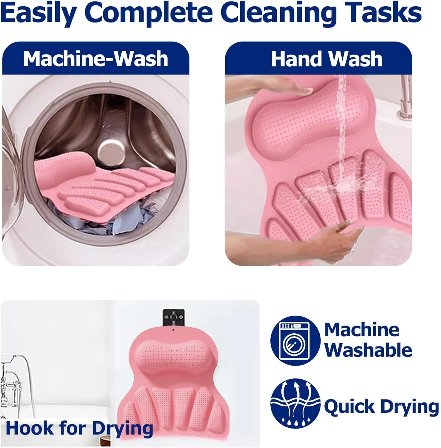Bathtub Silicone Suction Cup Pillow 3