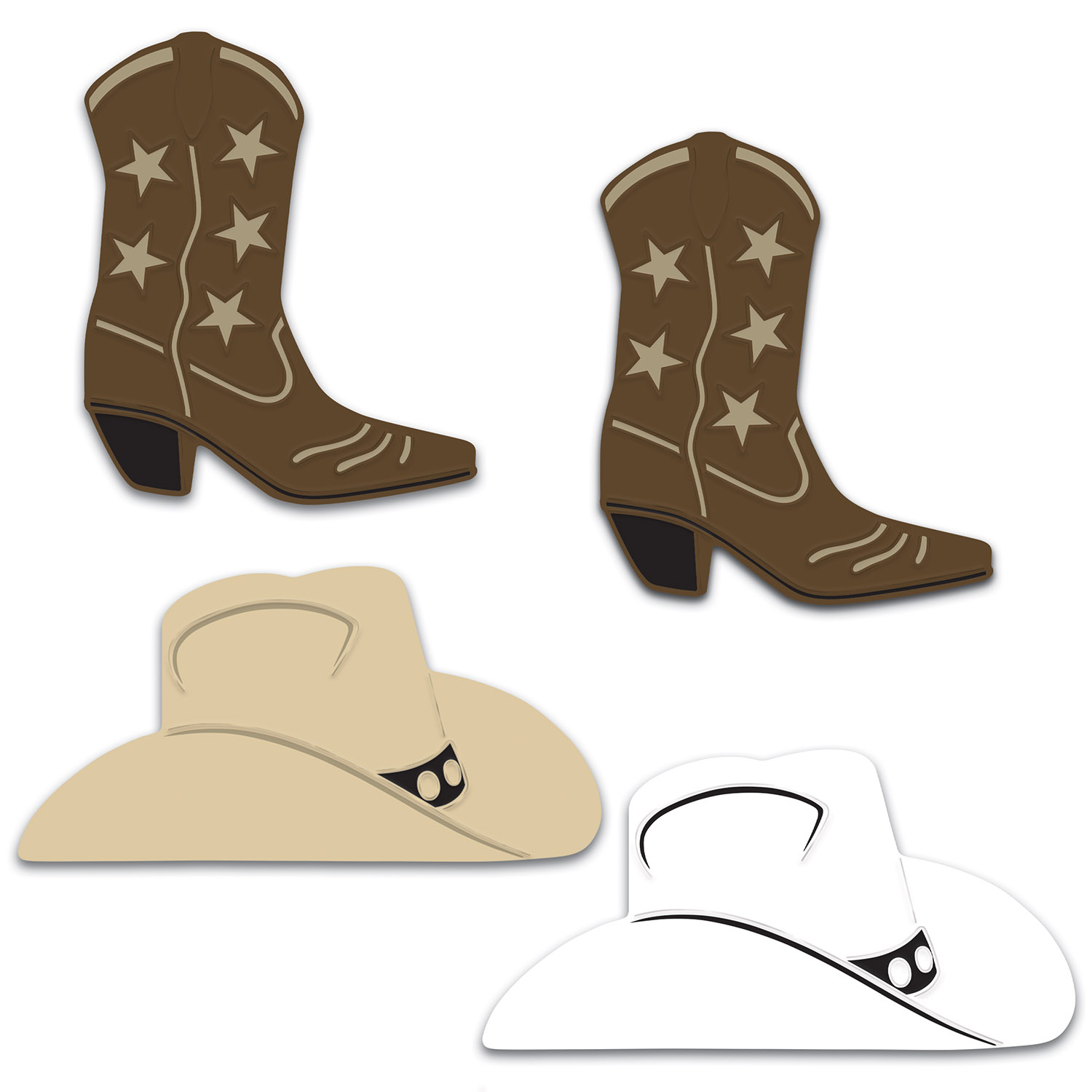 Foil Cowboy Hat & Boot Silhouettes 2