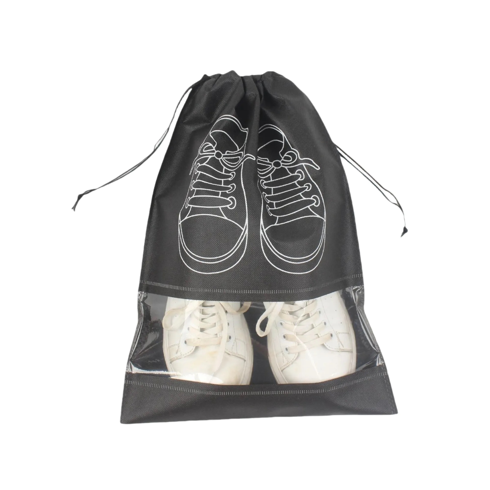 Portable Non-woven Drawstring Shoe Bag 4