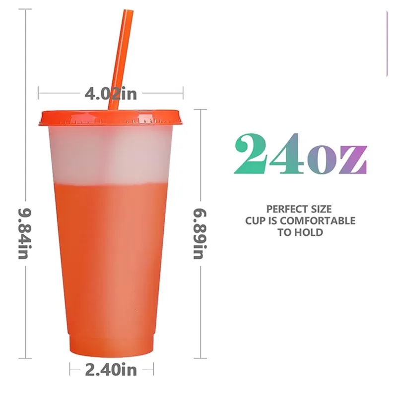 Custom 17oz 24 oz Reusable Color Changing Stadium Cup 6
