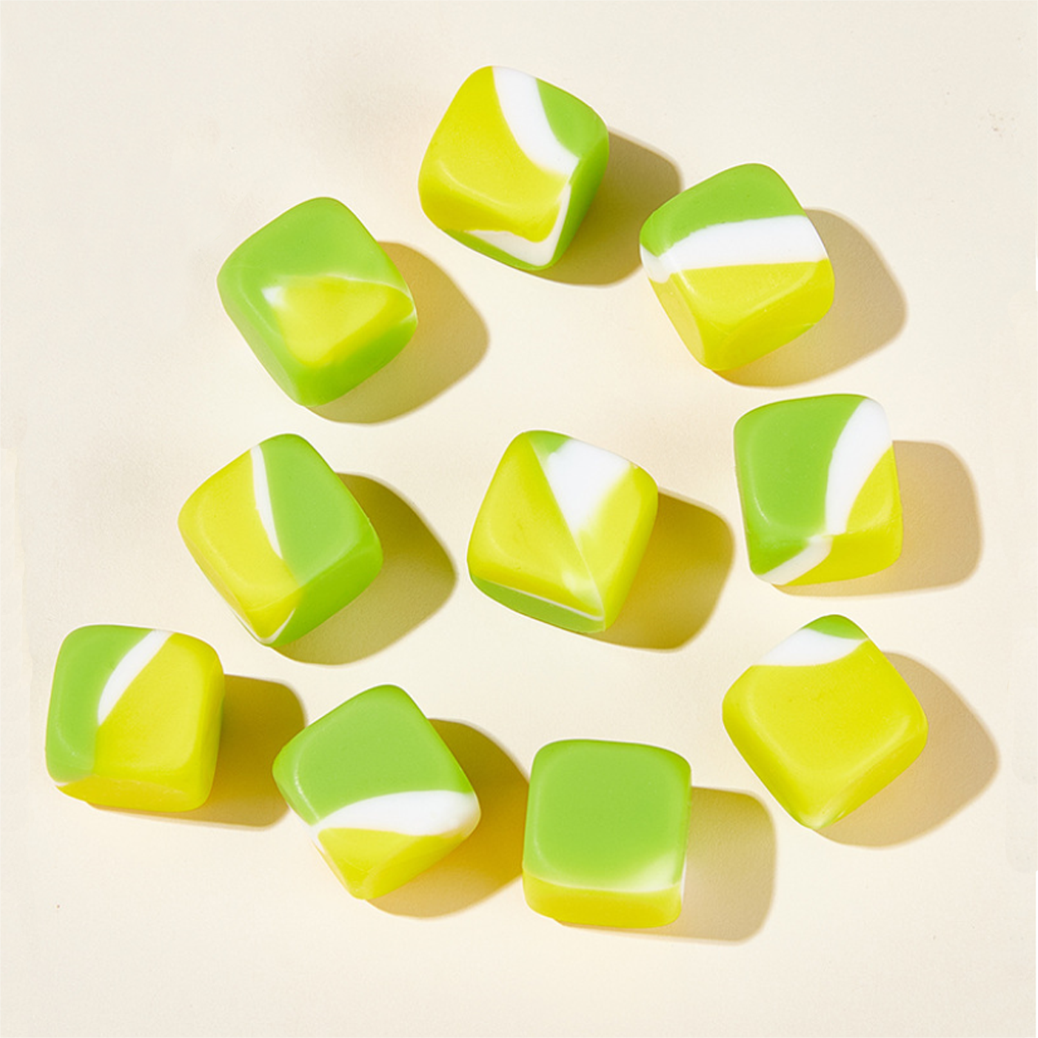 10 Pcs Silicone Stone Catching Dice Game w/ Pouch 14