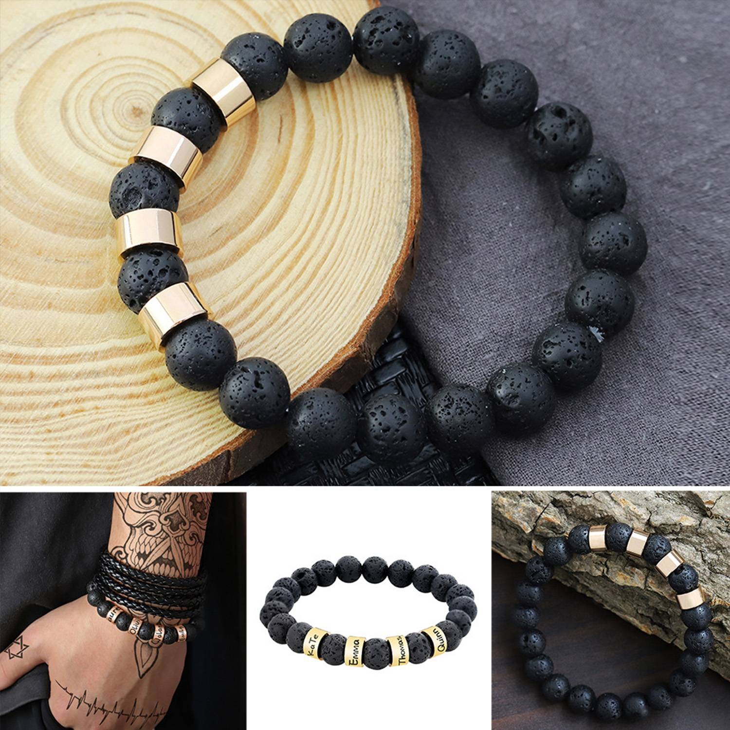 Volcanic stone bead bracelet 5