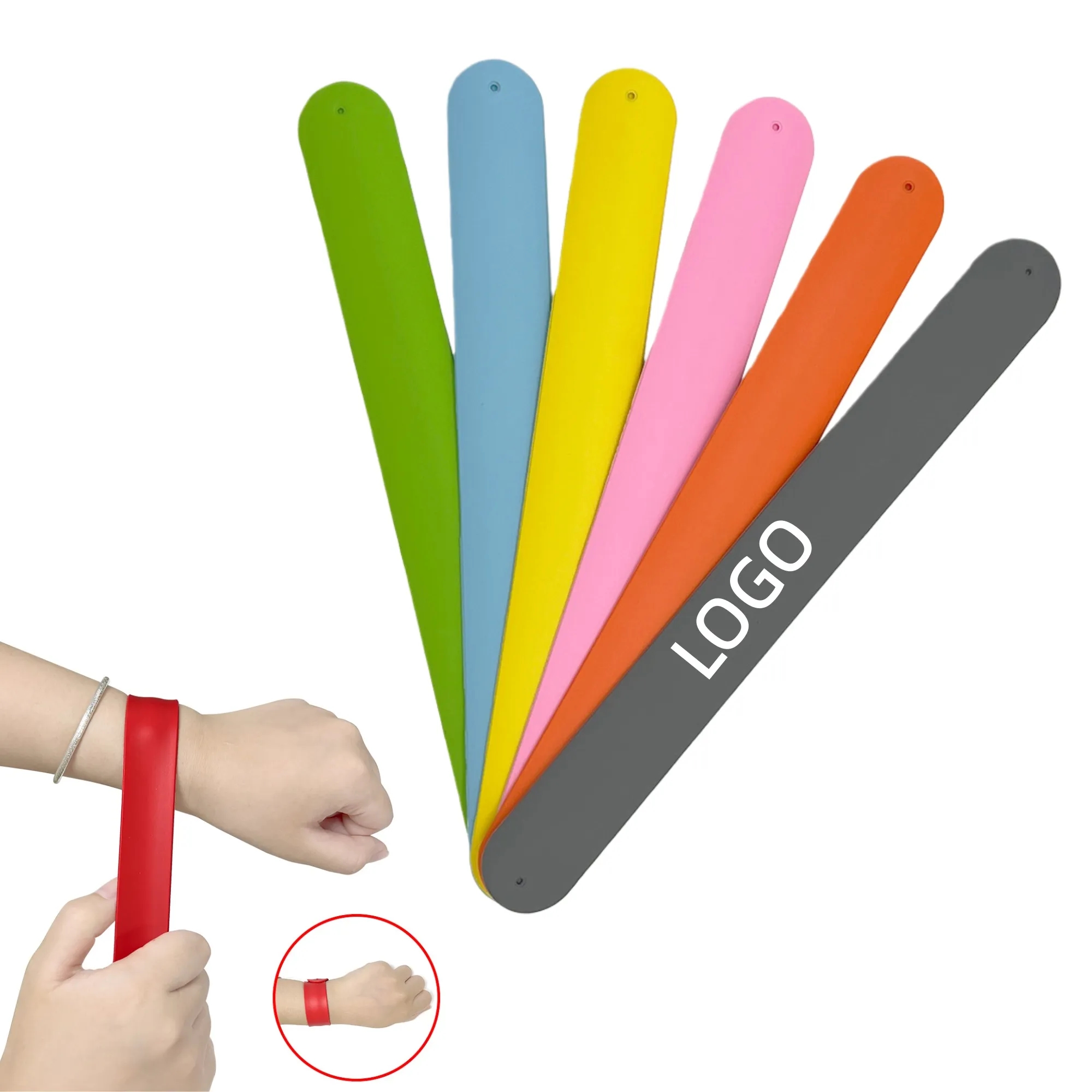 Reusable Silicone Slap Bracelet Wrap Band Wrist Strap