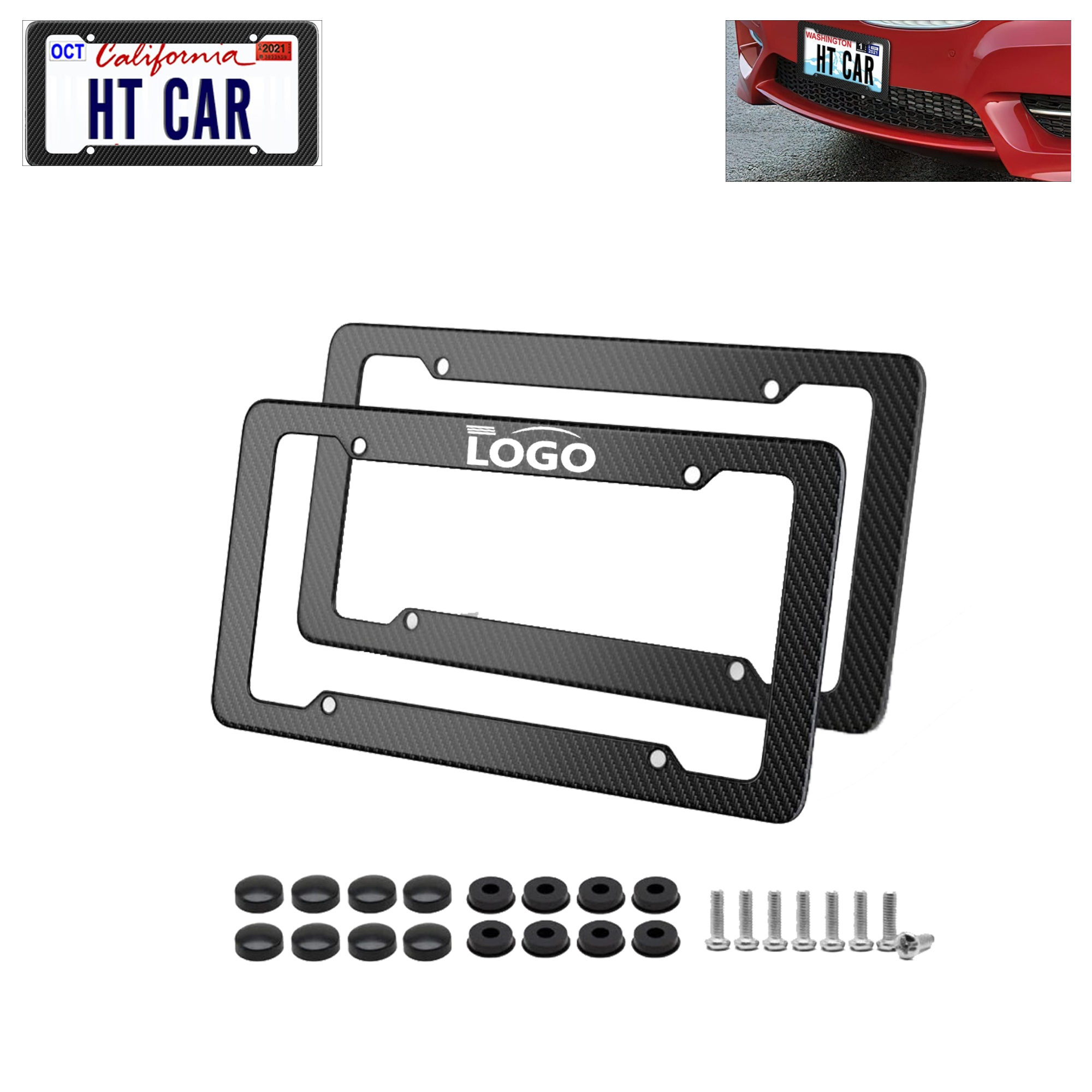 MOQ 100pcs Striped License Plate Holder With Accessories 4