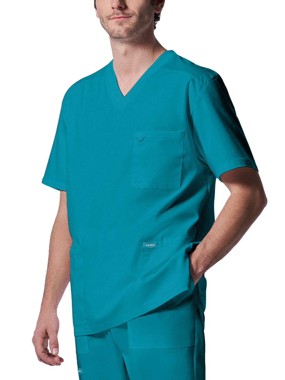 Landau - ProFlex - Men's Four-Pocket Back Yoke V-Neck Top 40