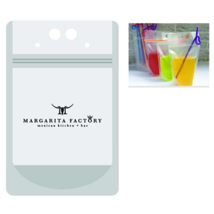32 oz. Drink Pouch w/Plastic Straw 2