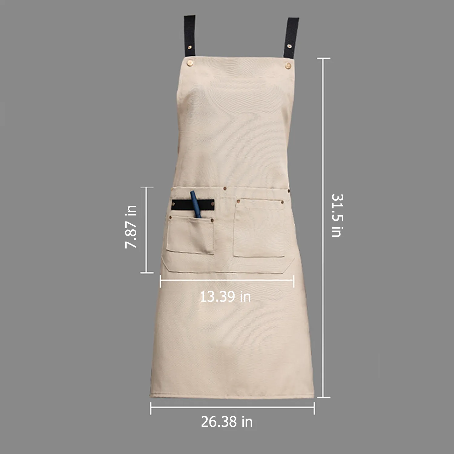 Stylish Apron with Adjustable Neck Strap & Multiple Pockets 3