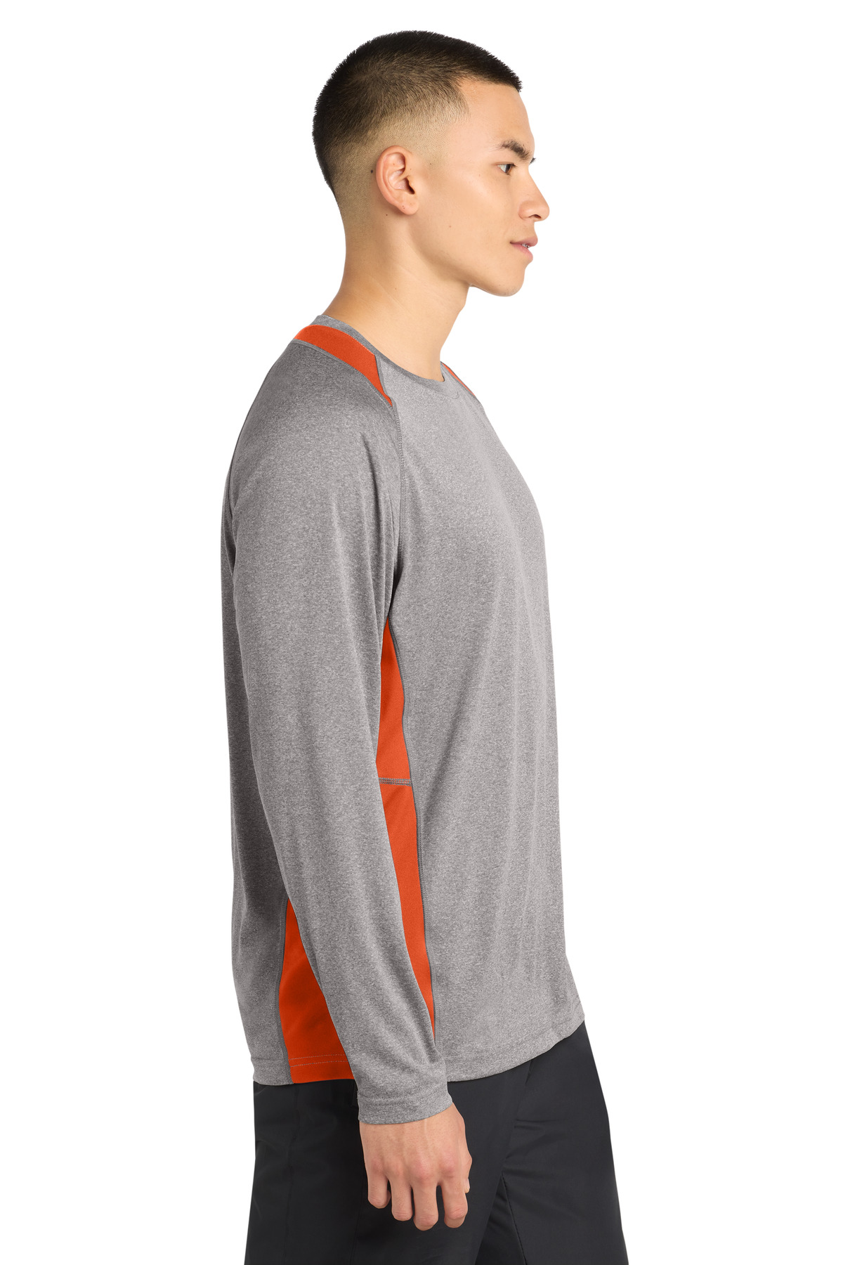 Sport-Tek Long Sleeve Heather Colorblock Contender Tee. ST361LS 34