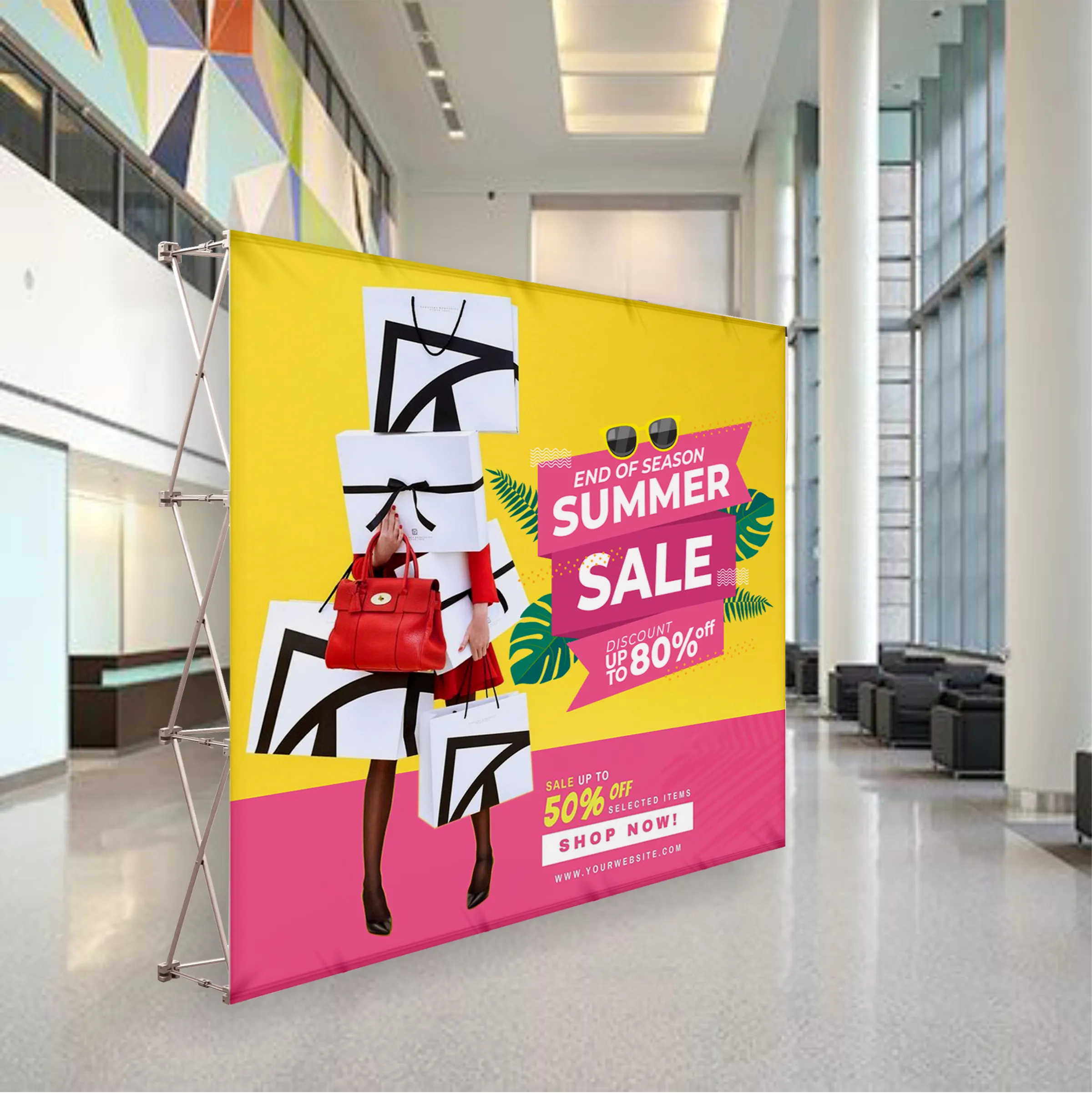10'x10' Straight Pop Up Fabric Foldable Display Wall 6