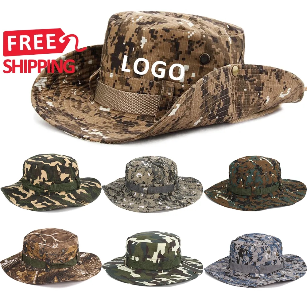 Wholesale Custom LOGO UPF50+ Boonie Hats Wide Brim Hiking 9