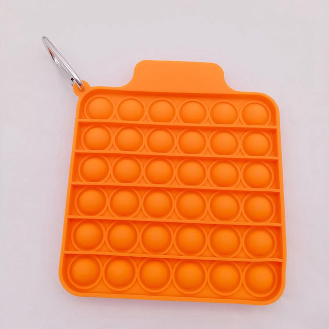 Square Bubble Fidget Sensory Toy With Carabiner 4