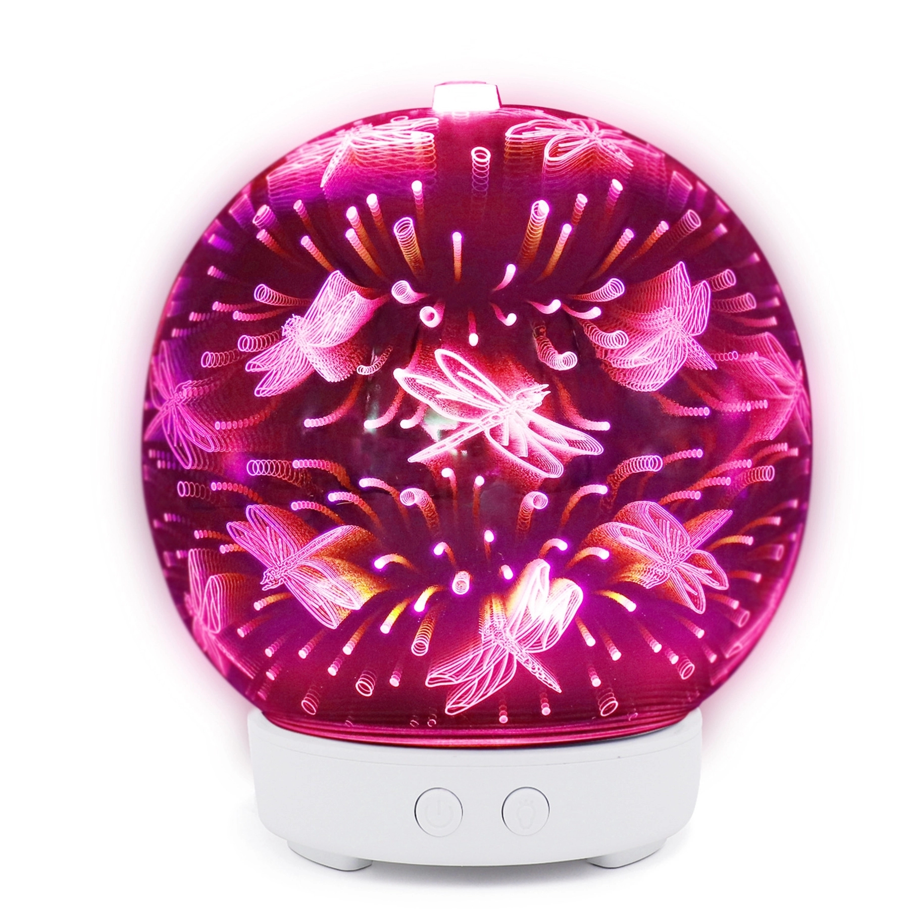 Glass Night Light 3D Design Essential Oil Aroma Humidifier 3