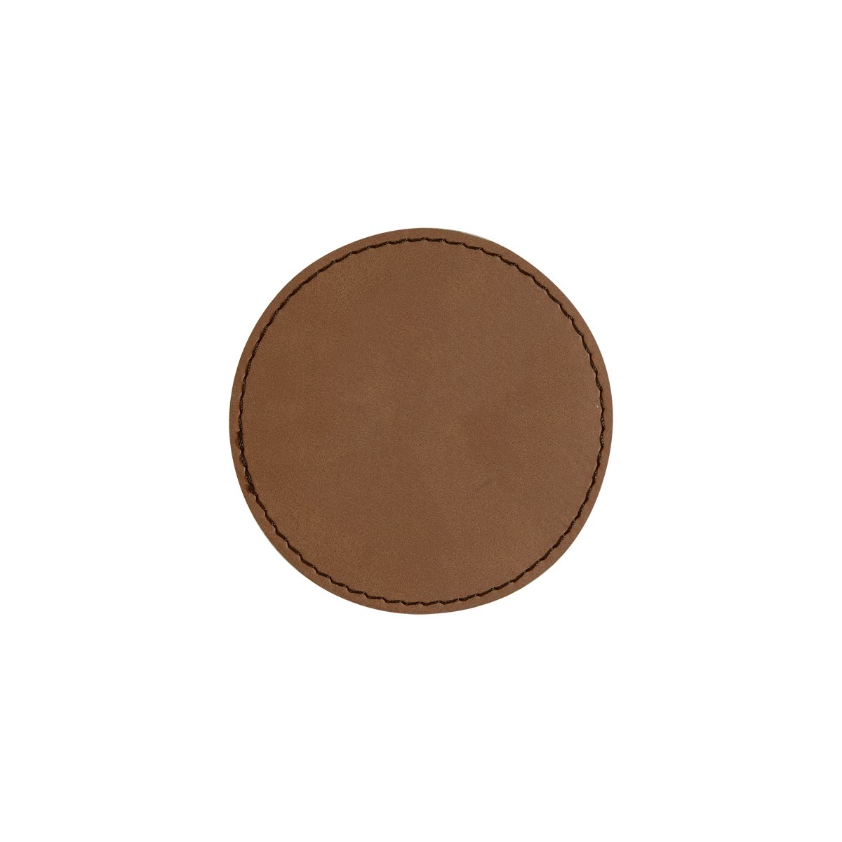 3" Dark Brown Leatherette Round Patch with Adhesive 2