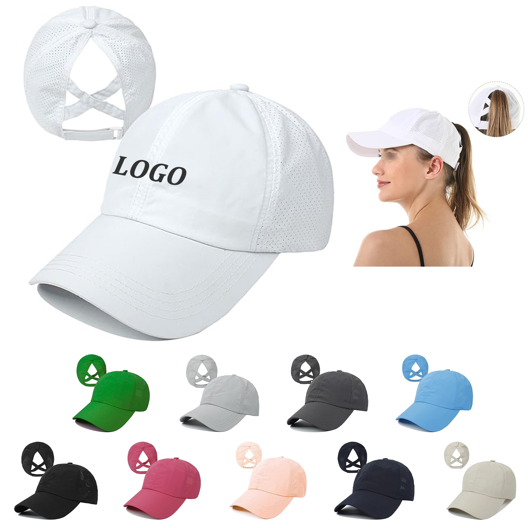 Criss Cross Ponytail Baseball Cap 4