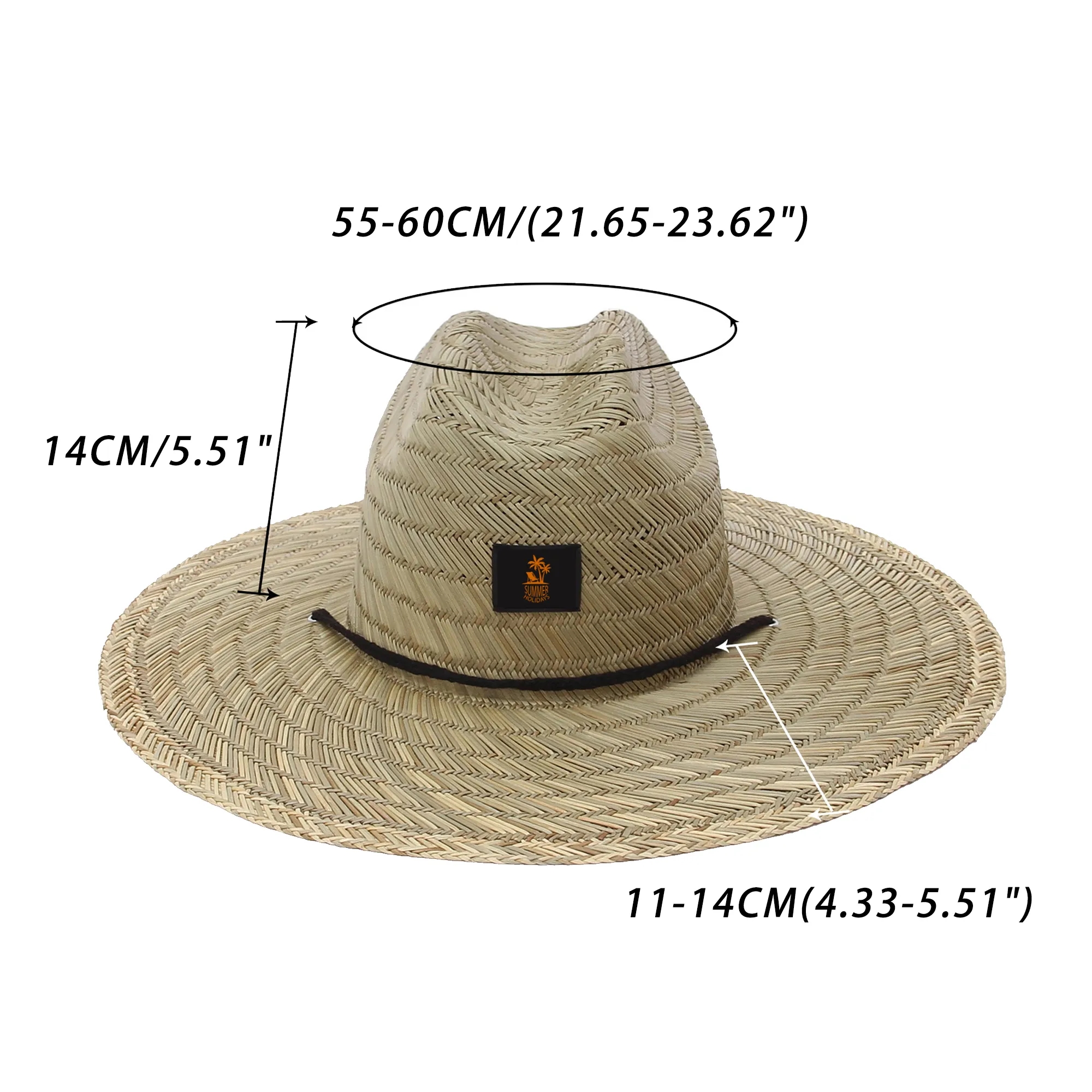 Lifeguard Straw Hat + Full Color Underbrim Imprint and Patch 1